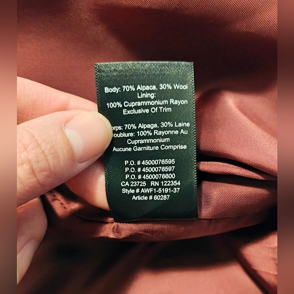 Babaton Burgundy Wool Coat - Picture 11 of 11